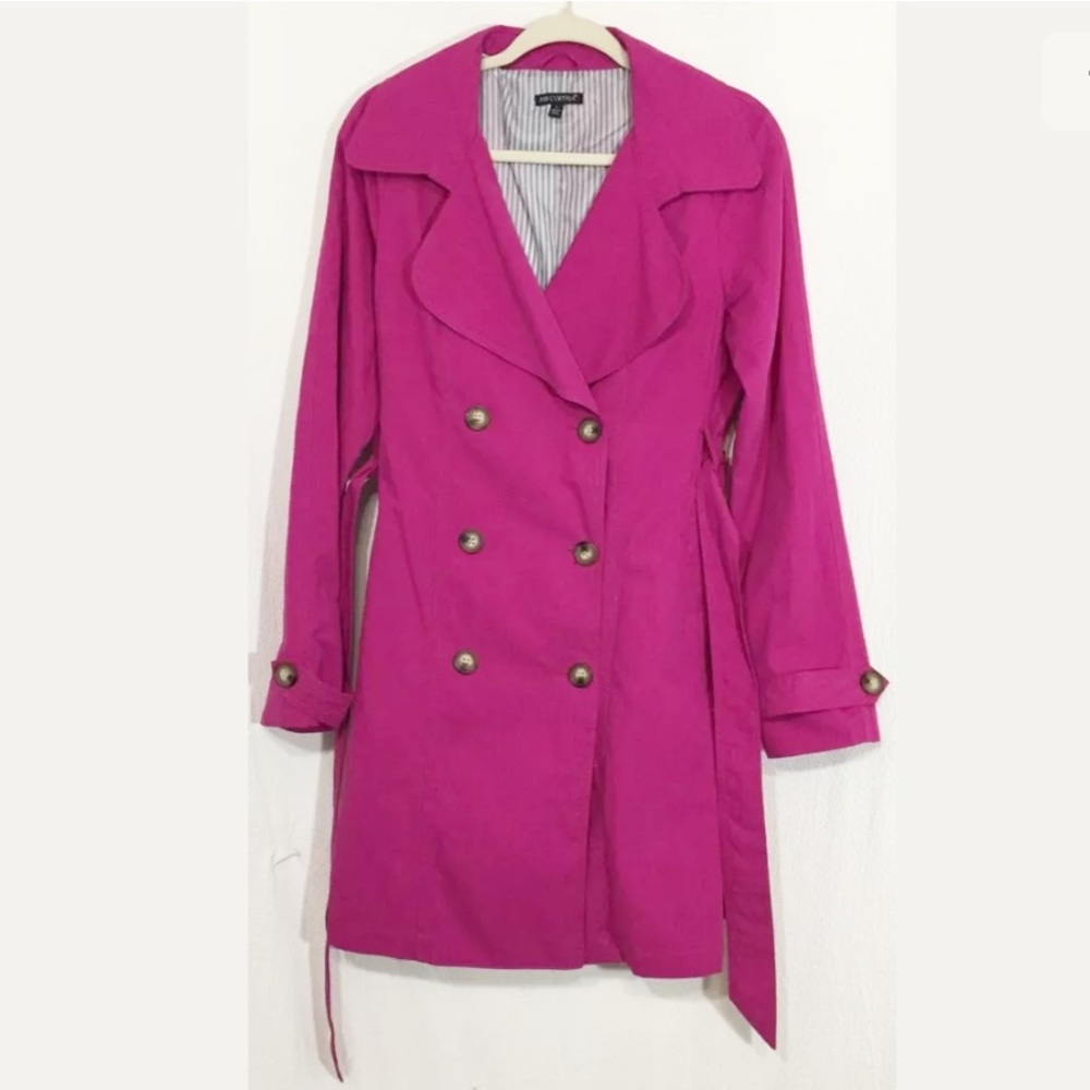 Women’s Spring Trench Coat Fuchsia Purple XL